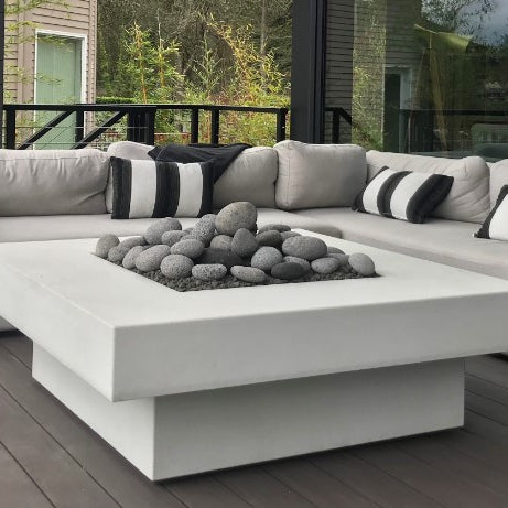 Fire Pit Table / Marble White